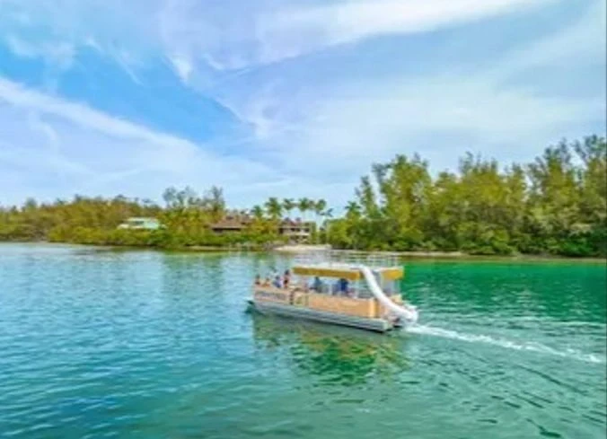 Things To Do Private Single Slide Tiki Boat Bareboat Charter to a Beautiful Private Island (7-12 Guests)
